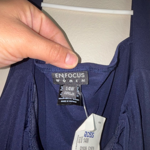 Enfocus Studio Navy Sleeveless Draped Maxi Dress - Picture 6 of 7